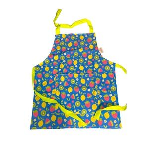 Nomsum Kids Fruit Print Apron Blue Lemon Strawberry Watermelon Ages 3-8 NEW